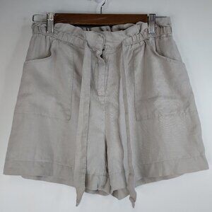 Lucy & Laurel Cream Linen Shorts Size S